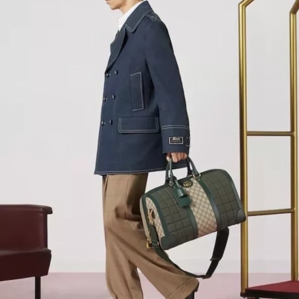Authentic NEW GUCCI savoy GG men’s travel duffle bag with strap - Picture 3 of 15